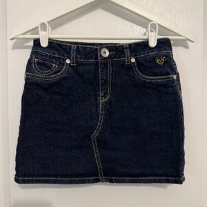 Justice girls denim blue jean skirt skort shorts mini dark wash 12R trendy cute